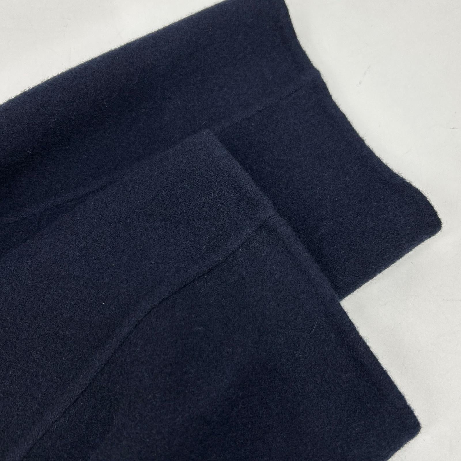 23AW Navy x Black Cashmere Blend Belted Coat 38 Women's