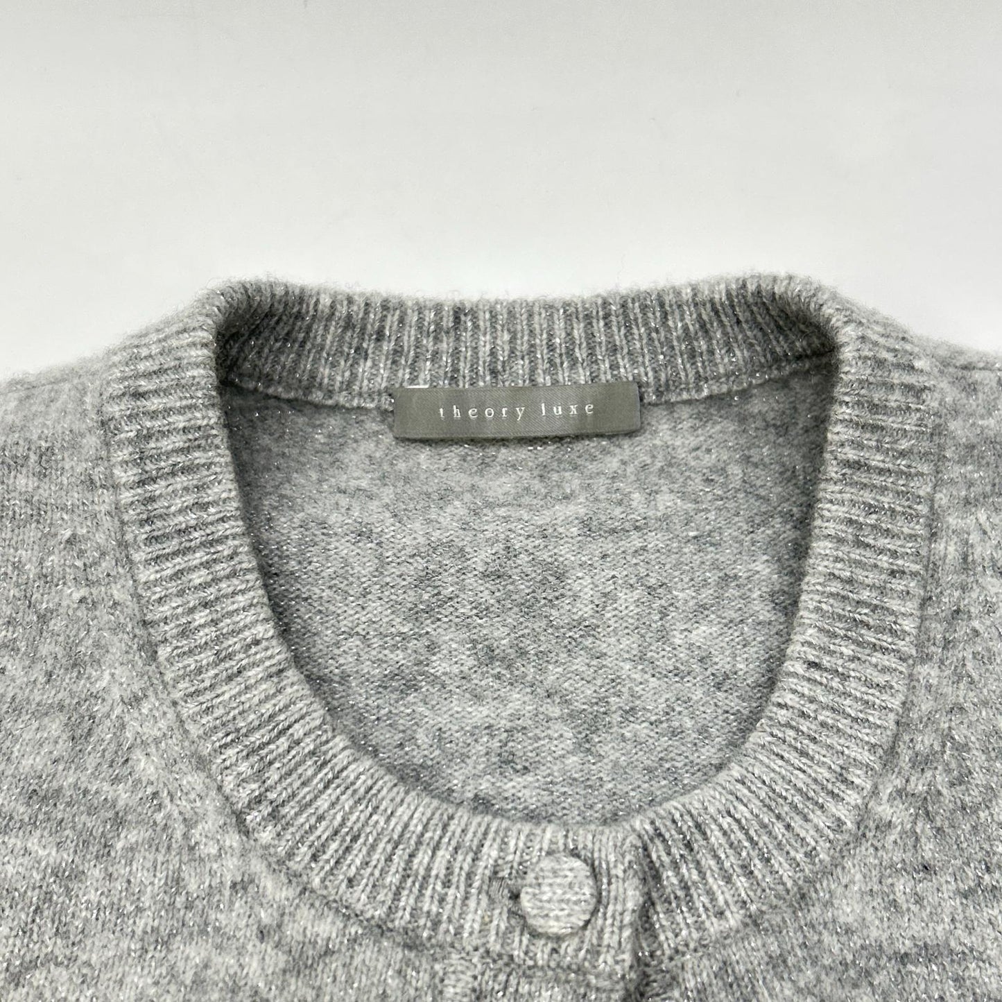 theory luxe セオリーリュクス 25年 グレー カシミヤ混 ラメカーディガン トップス