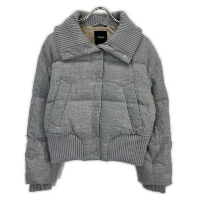 Theory セオリー 25年 グレー Wool Pl Flannel Cozy Collar Puff Coat ジャケット