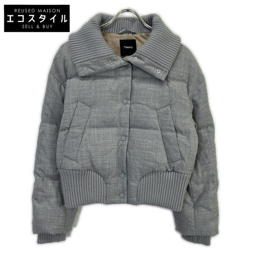 Theory セオリー 25年 グレー Wool Pl Flannel Cozy Collar Puff Coat ジャケット