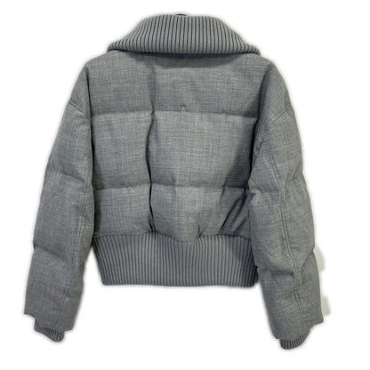 Theory セオリー 25年 グレー Wool Pl Flannel Cozy Collar Puff Coat ジャケット