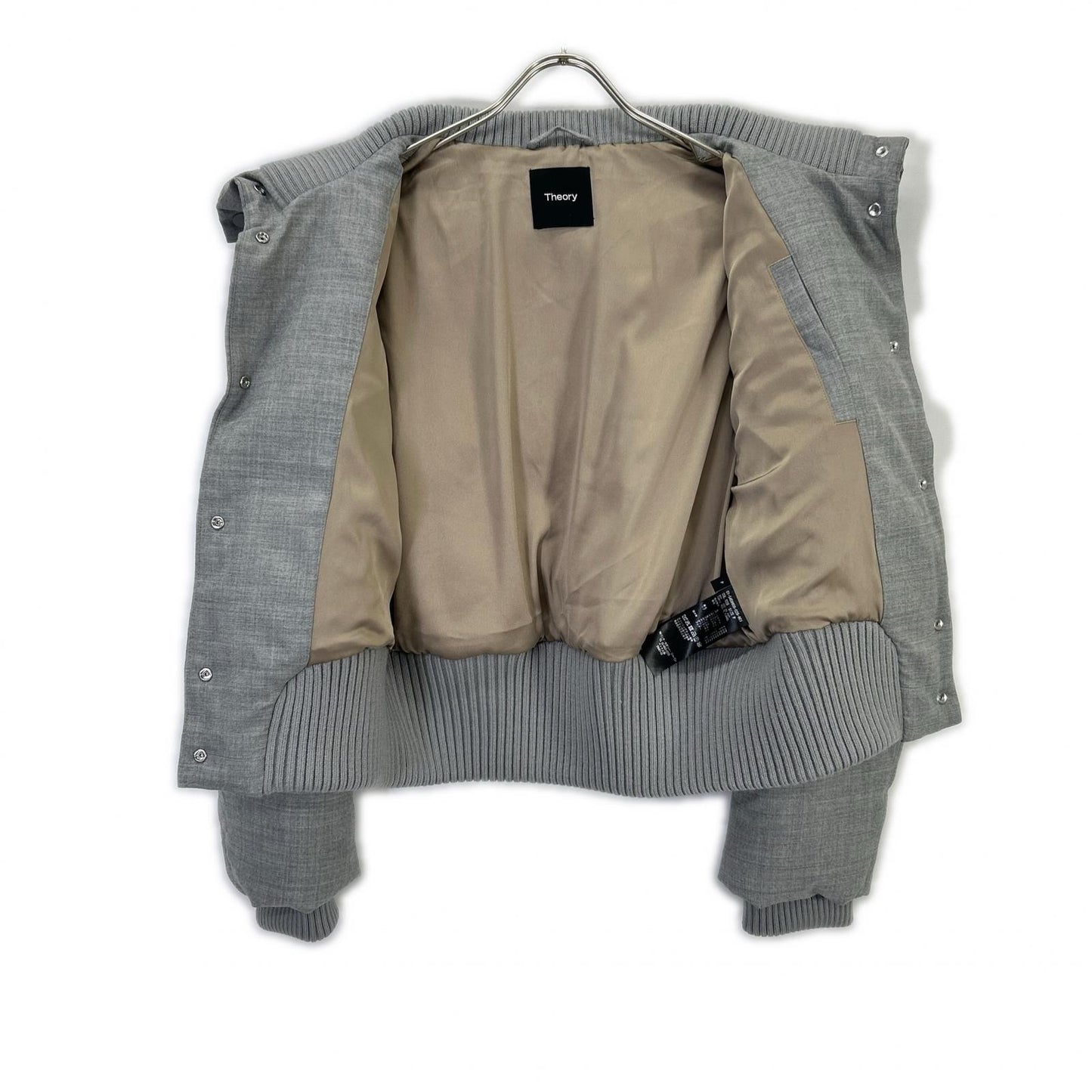 Theory セオリー 25年 グレー Wool Pl Flannel Cozy Collar Puff Coat ジャケット