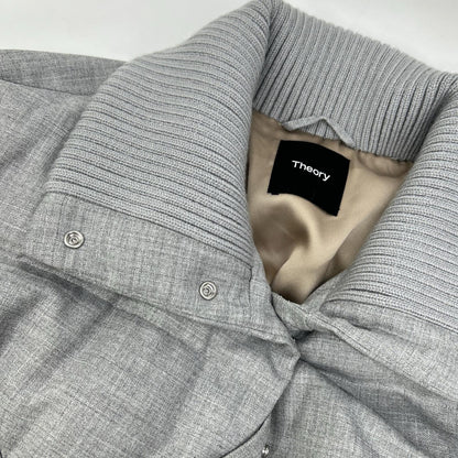 Theory セオリー 25年 グレー Wool Pl Flannel Cozy Collar Puff Coat ジャケット