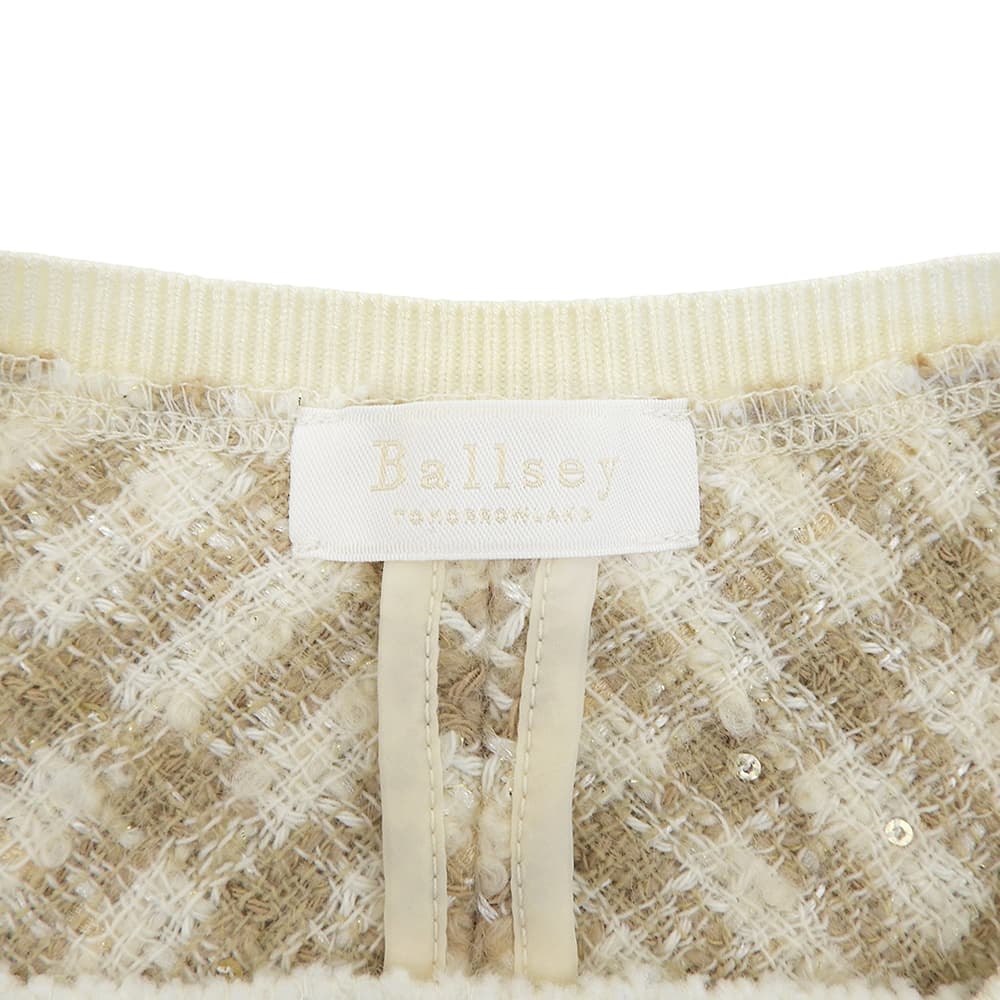 BALLSEY ボールジー 美品 ニットコンビツイード フレンチスリーブジレ ベスト レディース ブラウン 36 24年 ベスト