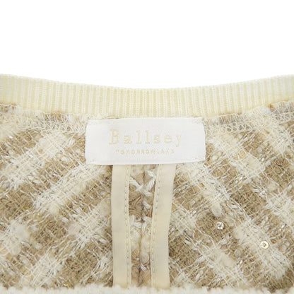 BALLSEY ボールジー 美品 ニットコンビツイード フレンチスリーブジレ ベスト レディース ブラウン 36 24年 ベスト
