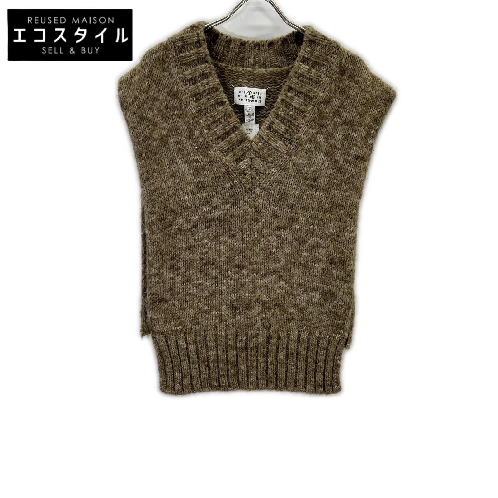 Maison Margiela 马吉拉 22AW SI0TH0001 米色 植物染色针织罩衫 马甲