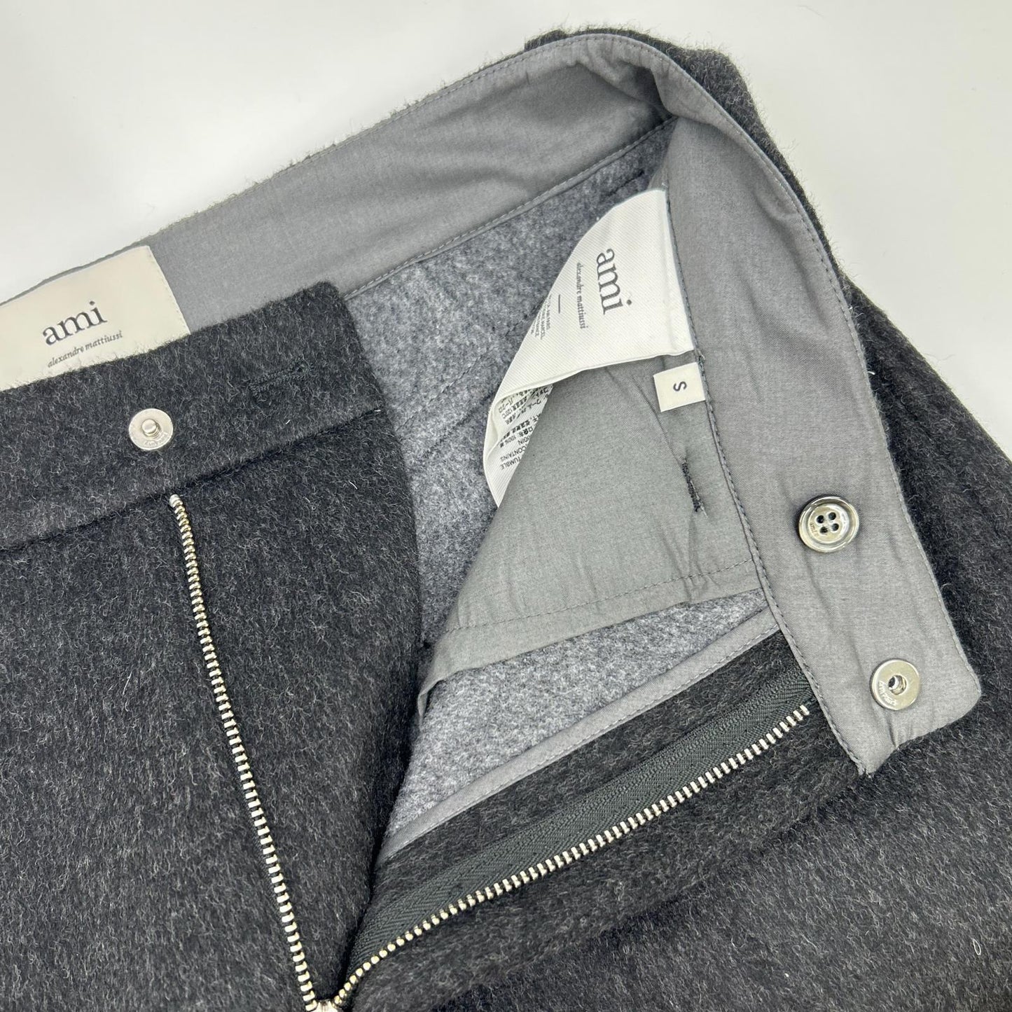 AMIalexandremattiussi アミアレクサンドルマテュッシ HTR836.WO0009 25AW グレー ウールシルク スラックスパンツ ボトムス
