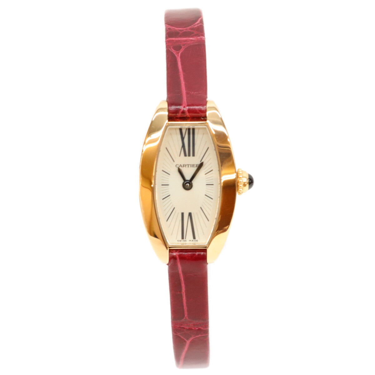 Cartier カルティエ W1537238 Lanières mini Tonneau 18K PG quartz watch wristwatch