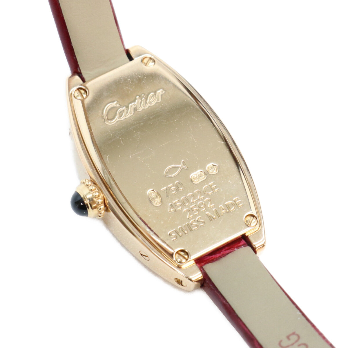 Cartier カルティエ W1537238 Lanières mini Tonneau 18K PG quartz watch wristwatch