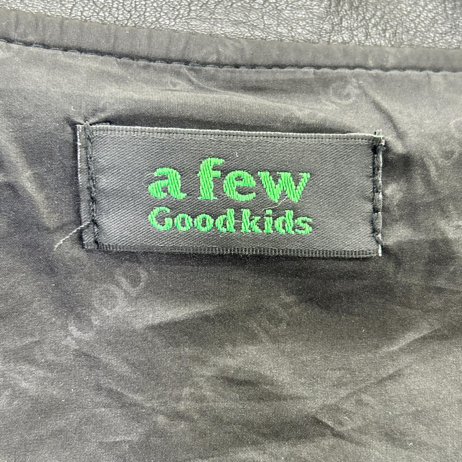 Black AFGK embroidered leather stadium jacket M men's