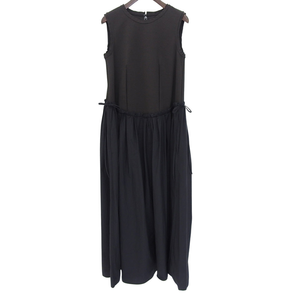 LANVIN en Bleu ランバンオンブルー 未使用 タフタコンビ カットソーワンピース レディース ブラウン/ブラック 36 ワンピース