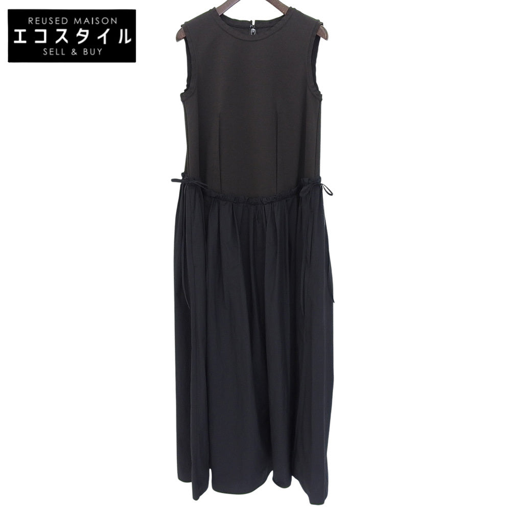 LANVIN en Bleu ランバンオンブルー 未使用 タフタコンビ カットソーワンピース レディース ブラウン/ブラック 36 ワンピース