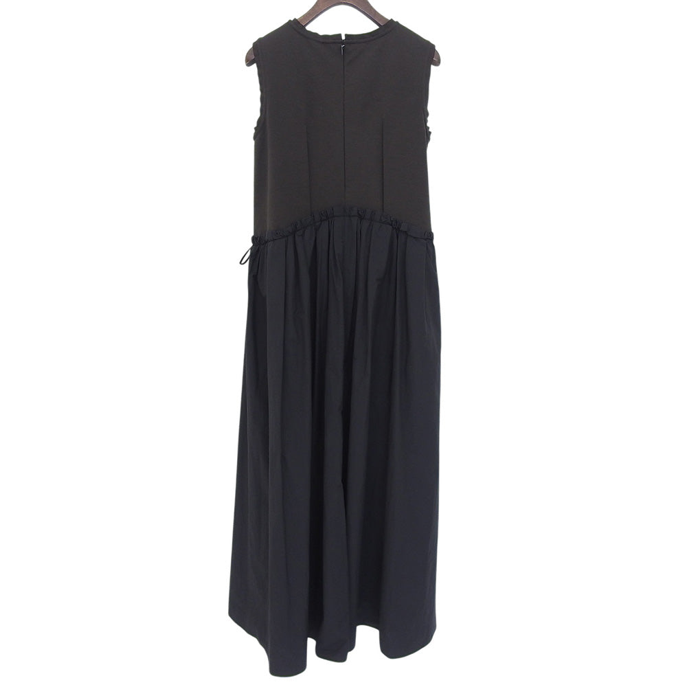 LANVIN en Bleu ランバンオンブルー 未使用 タフタコンビ カットソーワンピース レディース ブラウン/ブラック 36 ワンピース