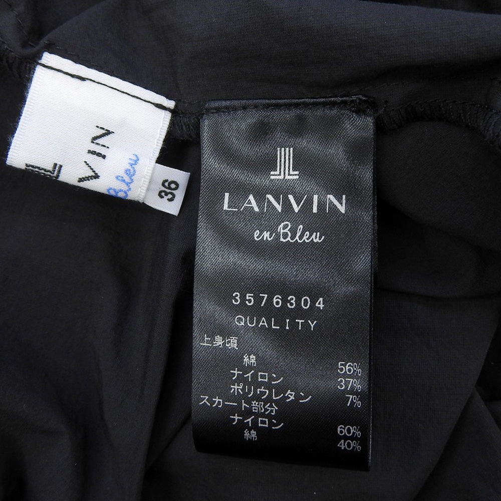 LANVIN en Bleu ランバンオンブルー 未使用 タフタコンビ カットソーワンピース レディース ブラウン/ブラック 36 ワンピース