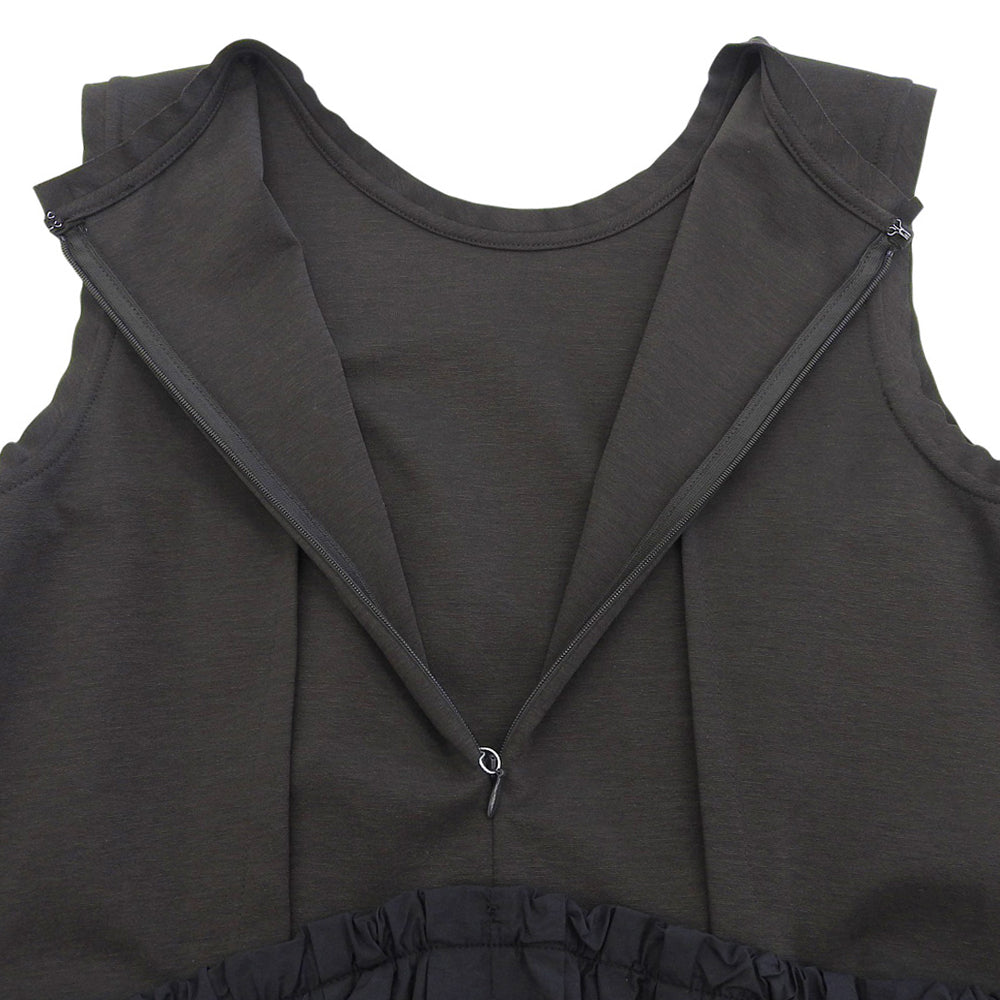 LANVIN en Bleu ランバンオンブルー 未使用 タフタコンビ カットソーワンピース レディース ブラウン/ブラック 36 ワンピース
