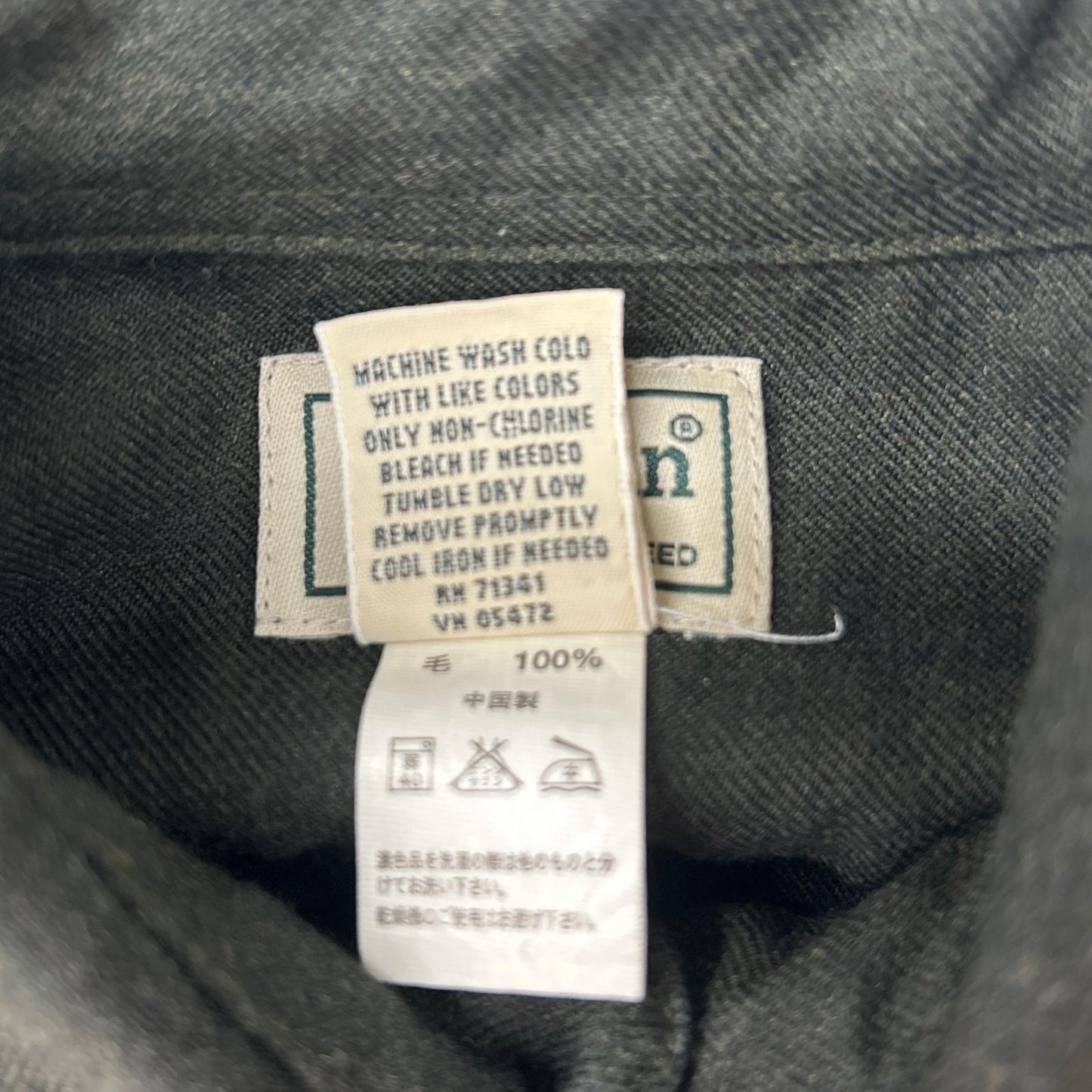 LLBean エルエルビーン 90's グリーン ウール 長袖 カラーシャツ トップス
