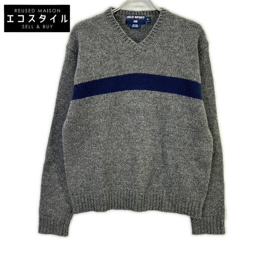 90年代 ｸﾞﾚｰ Vﾈｯｸ ｳｰﾙ ﾆｯﾄ トップス M メンズ