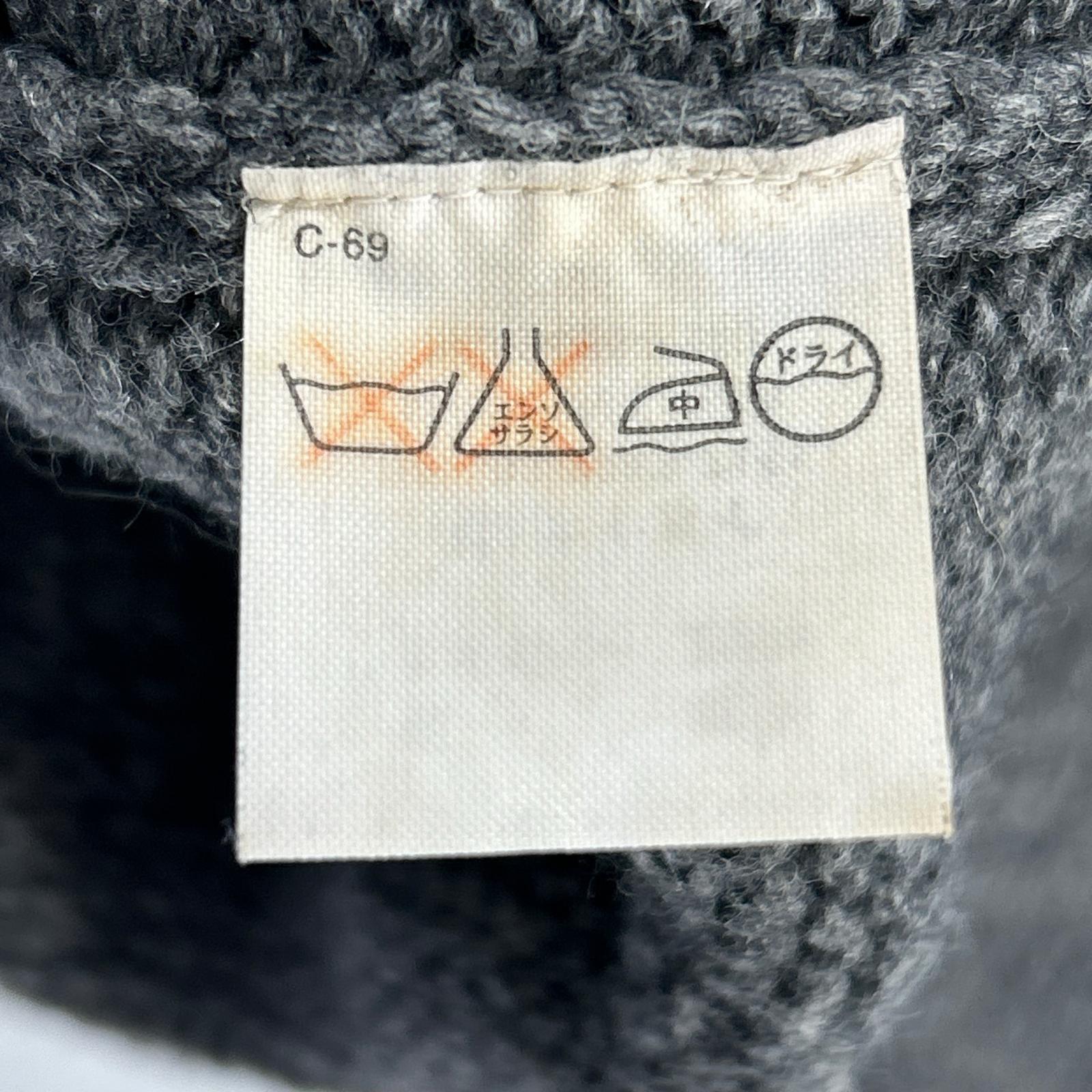 90s Gray V-Neck Wool Knit Top M Men's