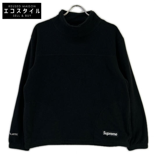 Black Polartec Mock Neck Top for Men