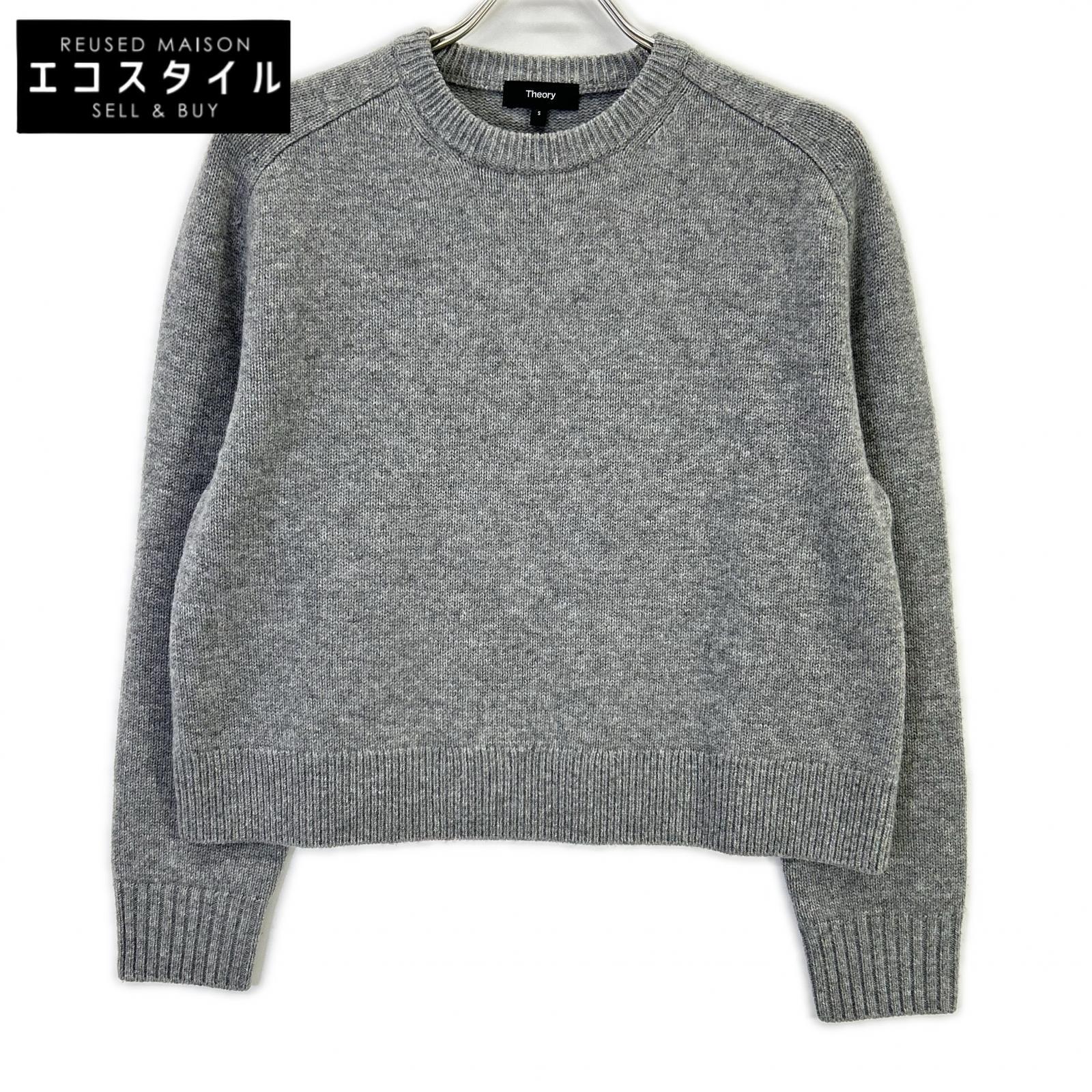Theory セオリー 01-4301712-023-902 24年製 グレー カシミヤ混 クルーネックセーター トップス