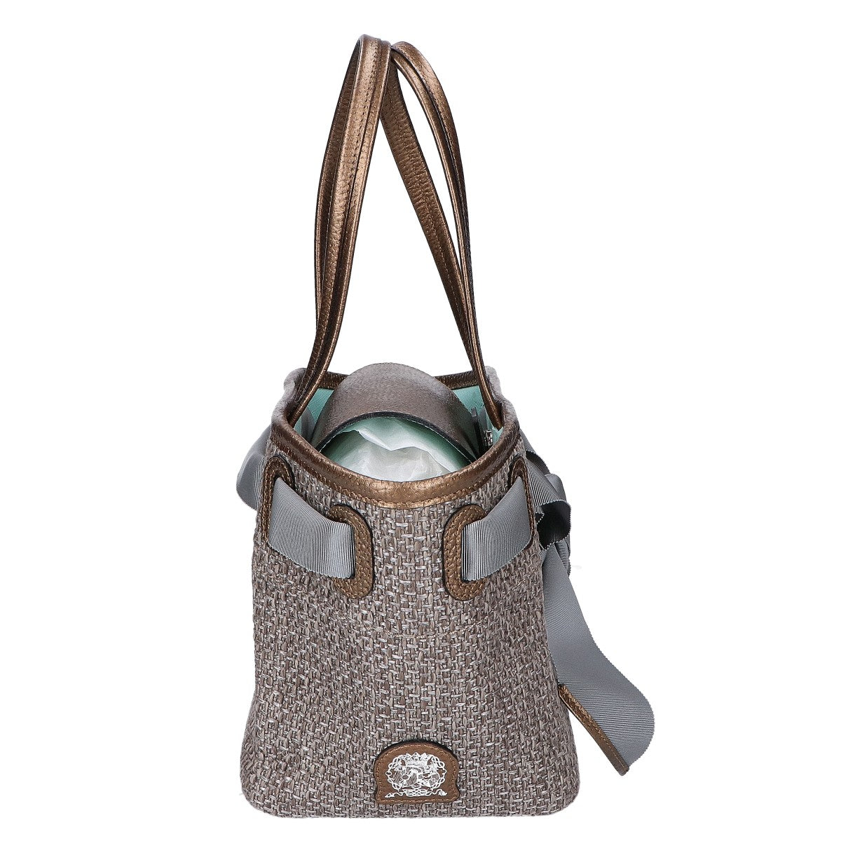 A.D.M.J. Accessoires De Mademoiselle ADMJ 【美品】22SC030505 ツイード コンクルージョン リボン トートバッグ