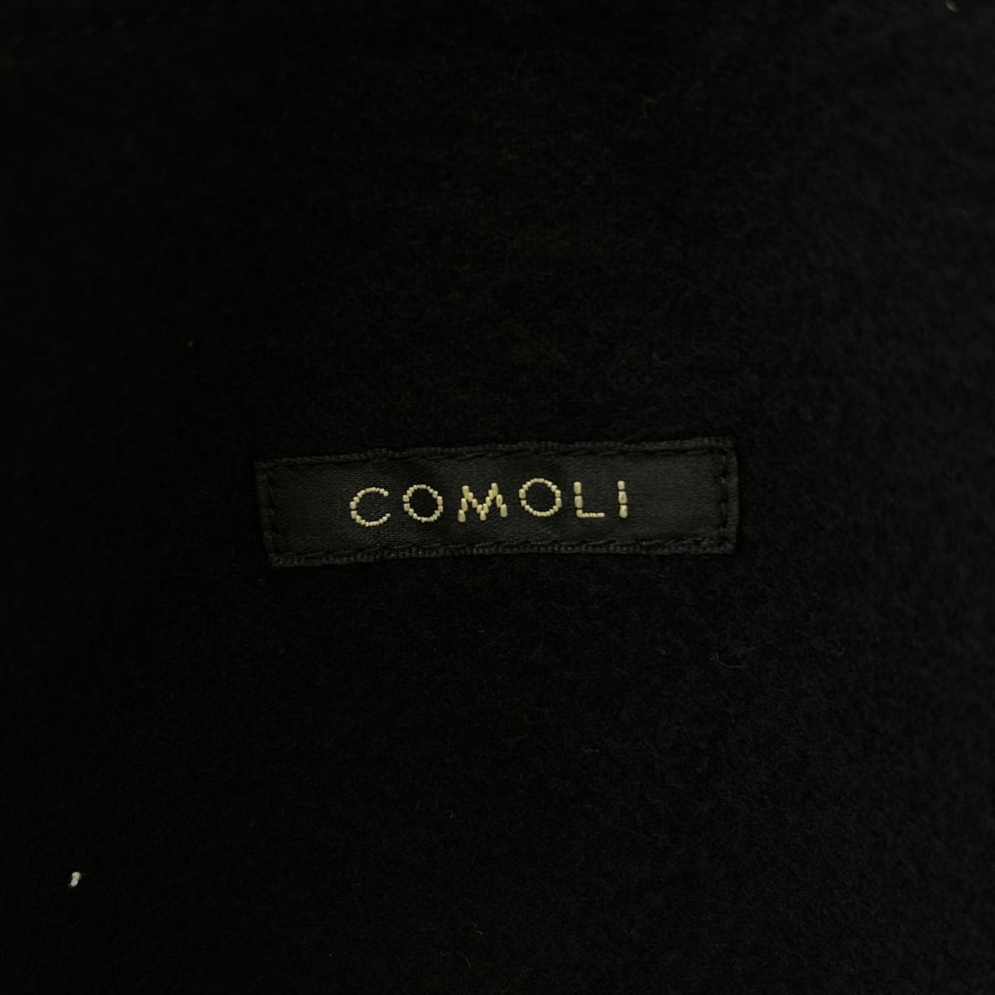 COMOLI C03-01003 黑色 13.5盎司 黑丹宁拉链连帽夹克