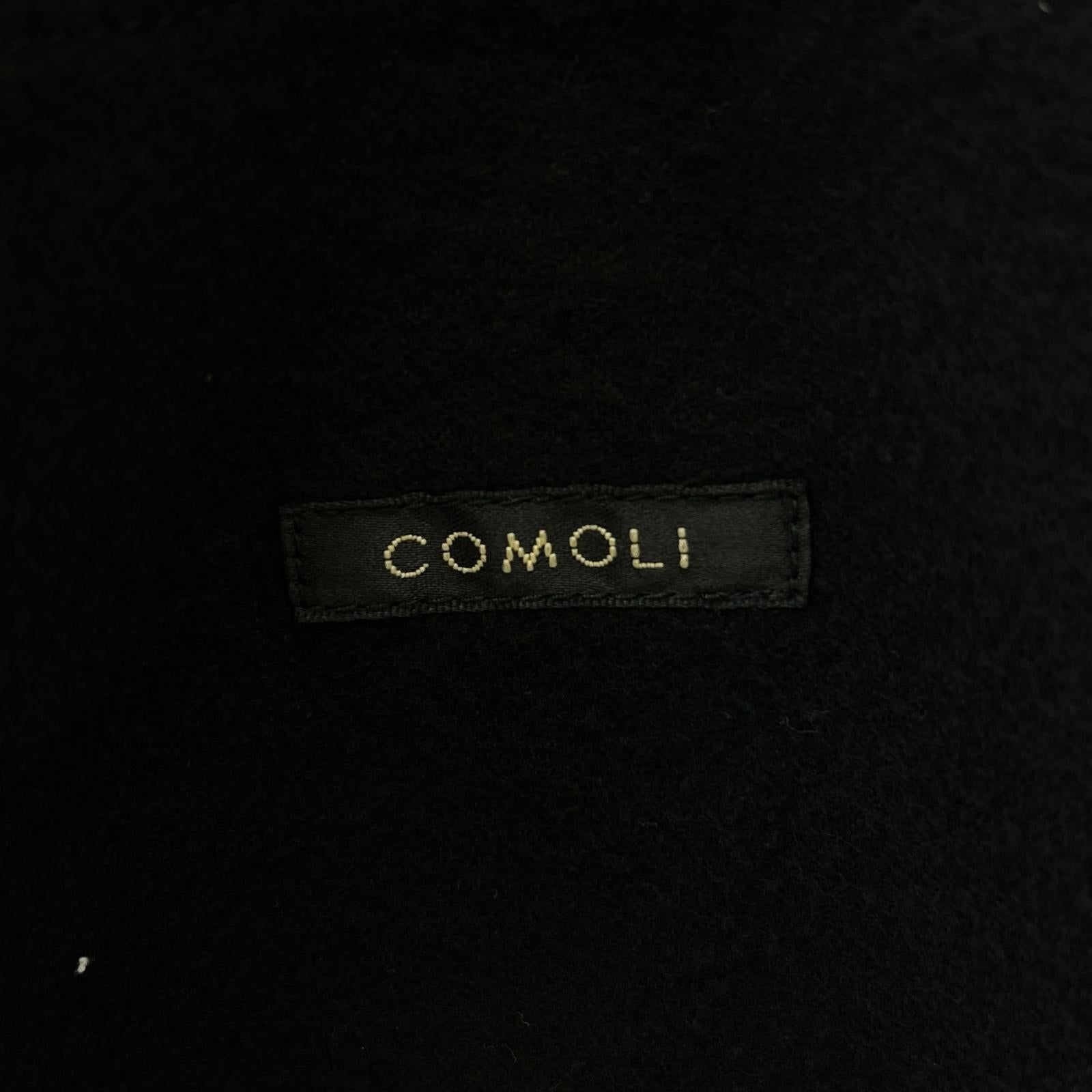 COMOLI C03-01003 黑色 13.5盎司 黑丹宁拉链连帽夹克