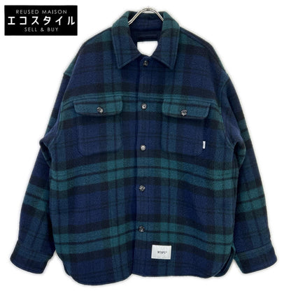(W)TAPS Double Taps 242WVDT-JKM04 green-toned WOPL melton textile shirt jacket