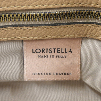 LORISTELLA ロリステッラ ゴールドロゴ 2WAYバッグ レザー ハンドバッグ ショルダーバッグ レディース ベージュ ハンドバッグ