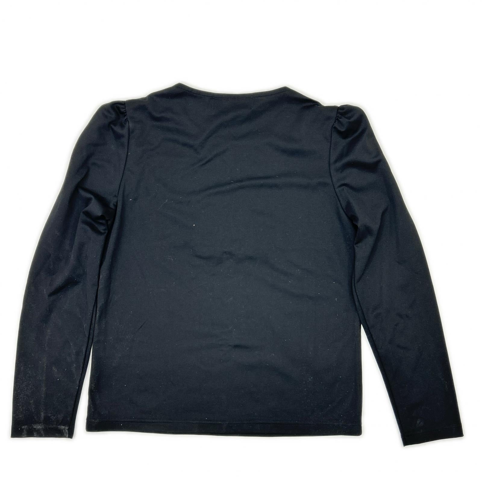 Black sequin bag motif long sleeve T-shirt top 38 Ladies