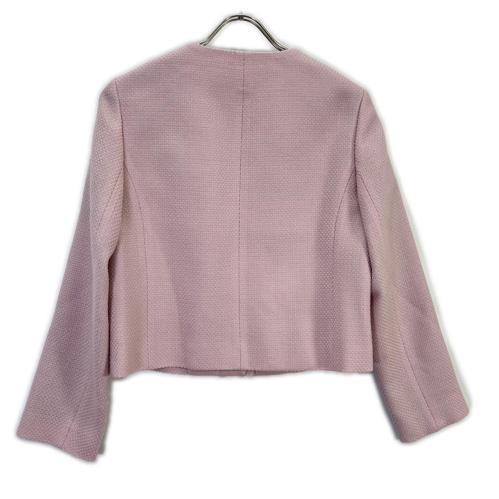 24AW Pink Wool Pripera No-Collar Jacket 36 Ladies