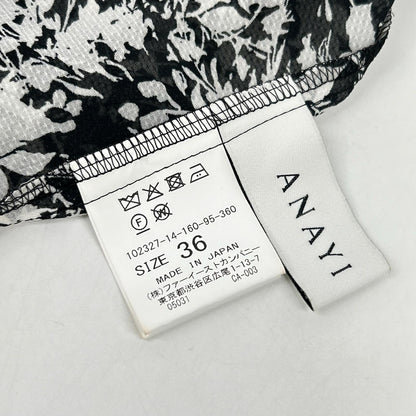 黑白薄纱格子无袖长款连衣裙 36 女式