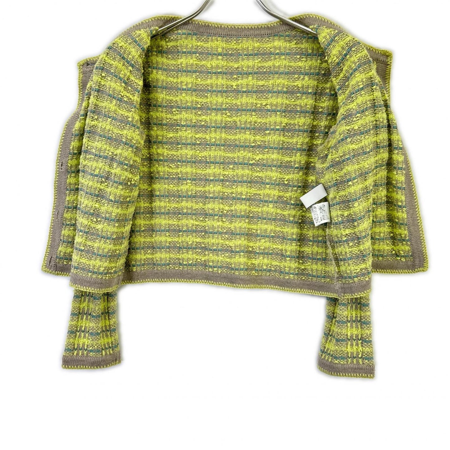 ANAYI アナイ イエローグリーン×グレー チェックツイードジャケット トップス