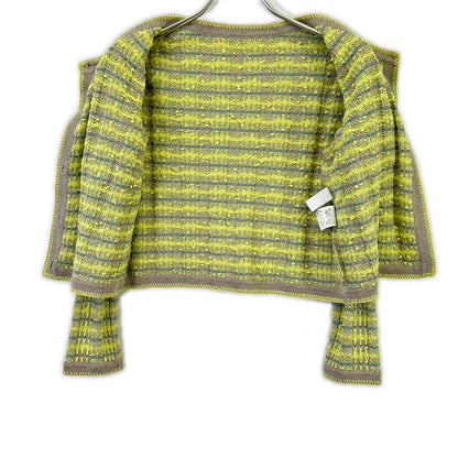 ANAYI アナイ イエローグリーン×グレー チェックツイードジャケット トップス