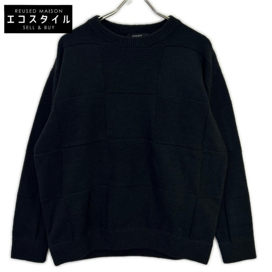LOVELESS ラブレス 61N69-450-09 ブラック ウール×ナイロン クラフトブロッキングニット トップス