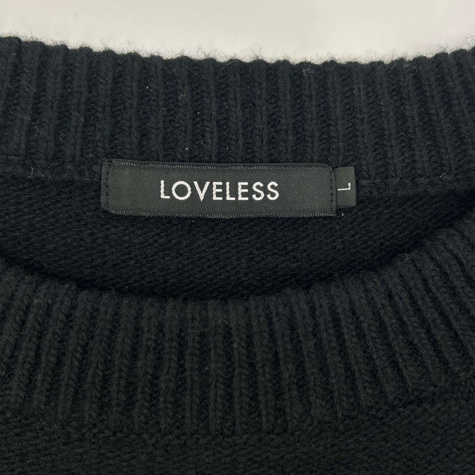 LOVELESS ラブレス 61N69-450-09 ブラック ウール×ナイロン クラフトブロッキングニット トップス