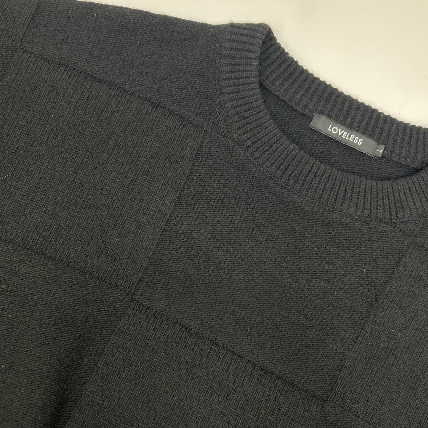 LOVELESS ラブレス 61N69-450-09 ブラック ウール×ナイロン クラフトブロッキングニット トップス