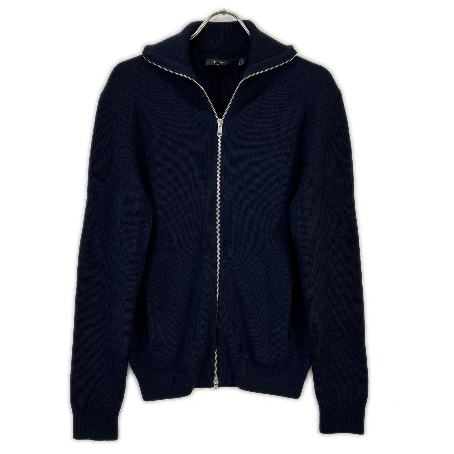 Theory セオリー ネイビー CASHWOOL RONZONS FZ ジップ ニット ジャケット トップス