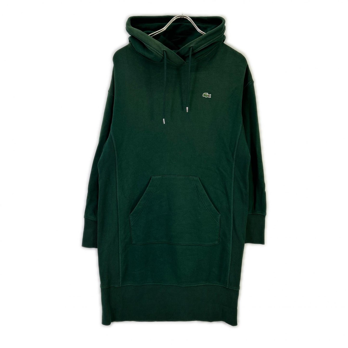 Lacoste ラコステ グリーン コットン フーテッド ワンピース トップス
