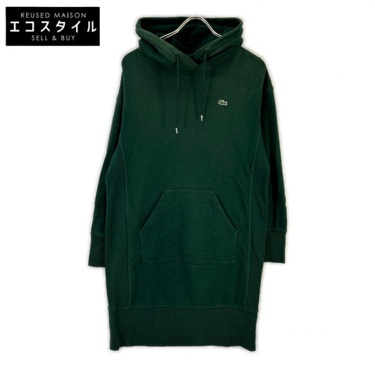 Lacoste ラコステ グリーン コットン フーテッド ワンピース トップス