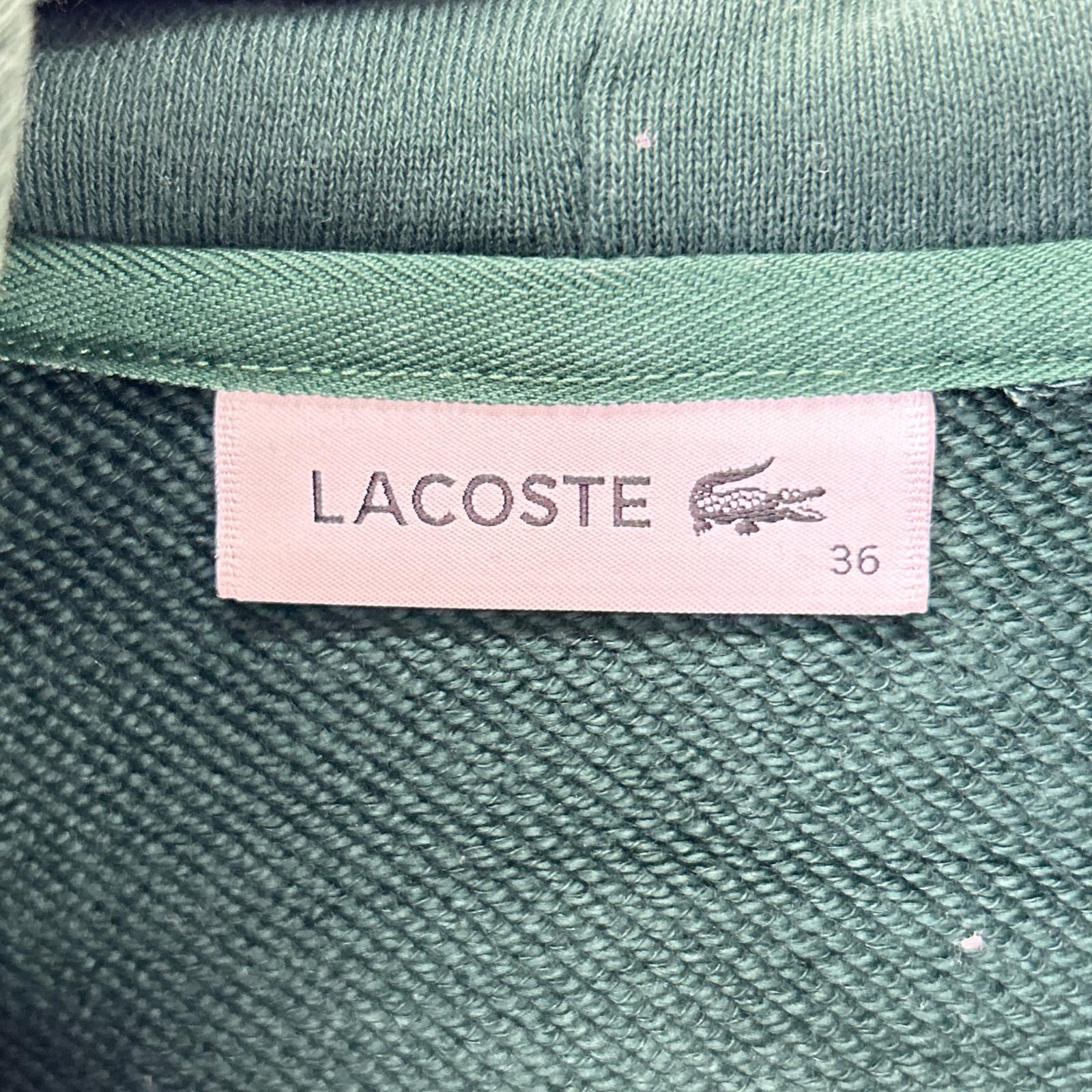 Lacoste ラコステ グリーン コットン フーテッド ワンピース トップス