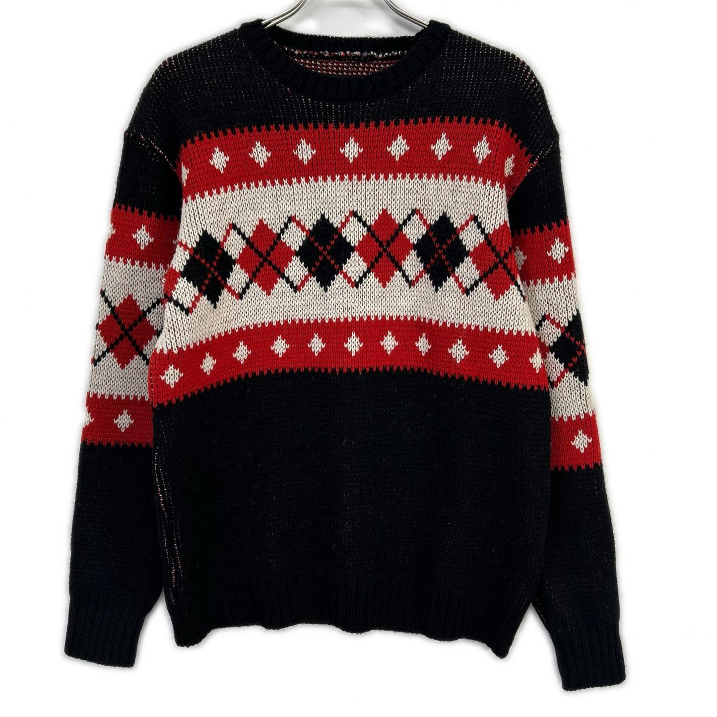 needles ニードルズ 24年製 PU316 レッド Crew Neck Sweater Argyle ニット トップス