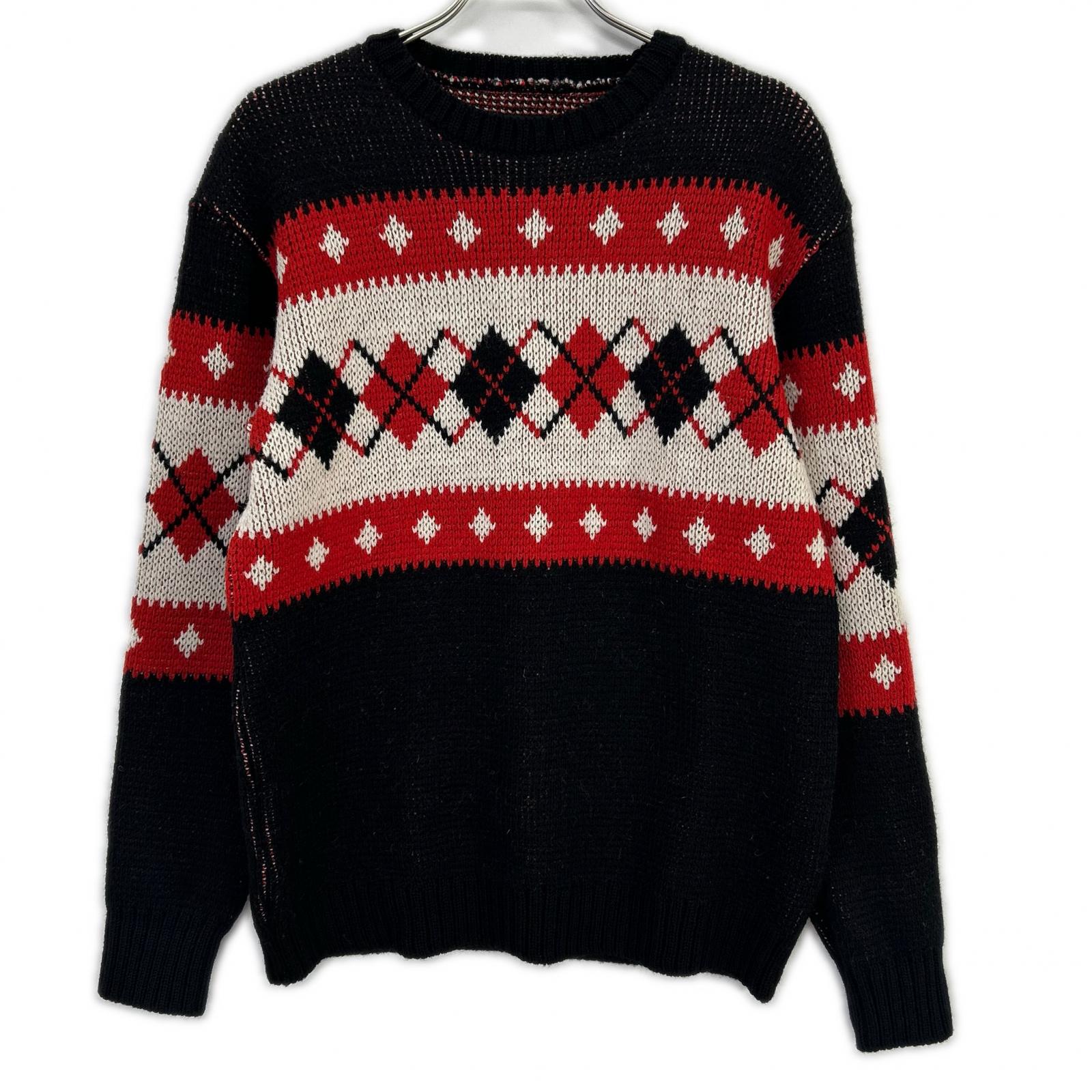 needles ニードルズ 24年製 PU316 レッド Crew Neck Sweater Argyle ニット トップス