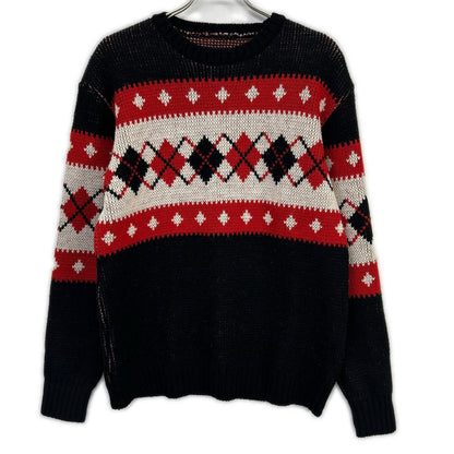 needles ニードルズ 24年製 PU316 レッド Crew Neck Sweater Argyle ニット トップス