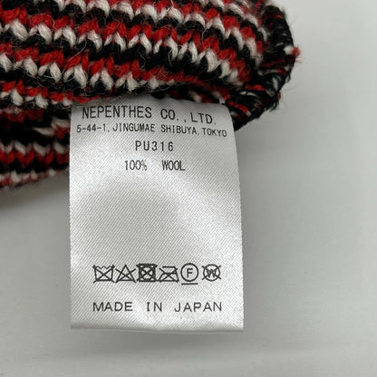 Needles 24SS PU316 Red Crew Neck Sweater Argyle Knit Top