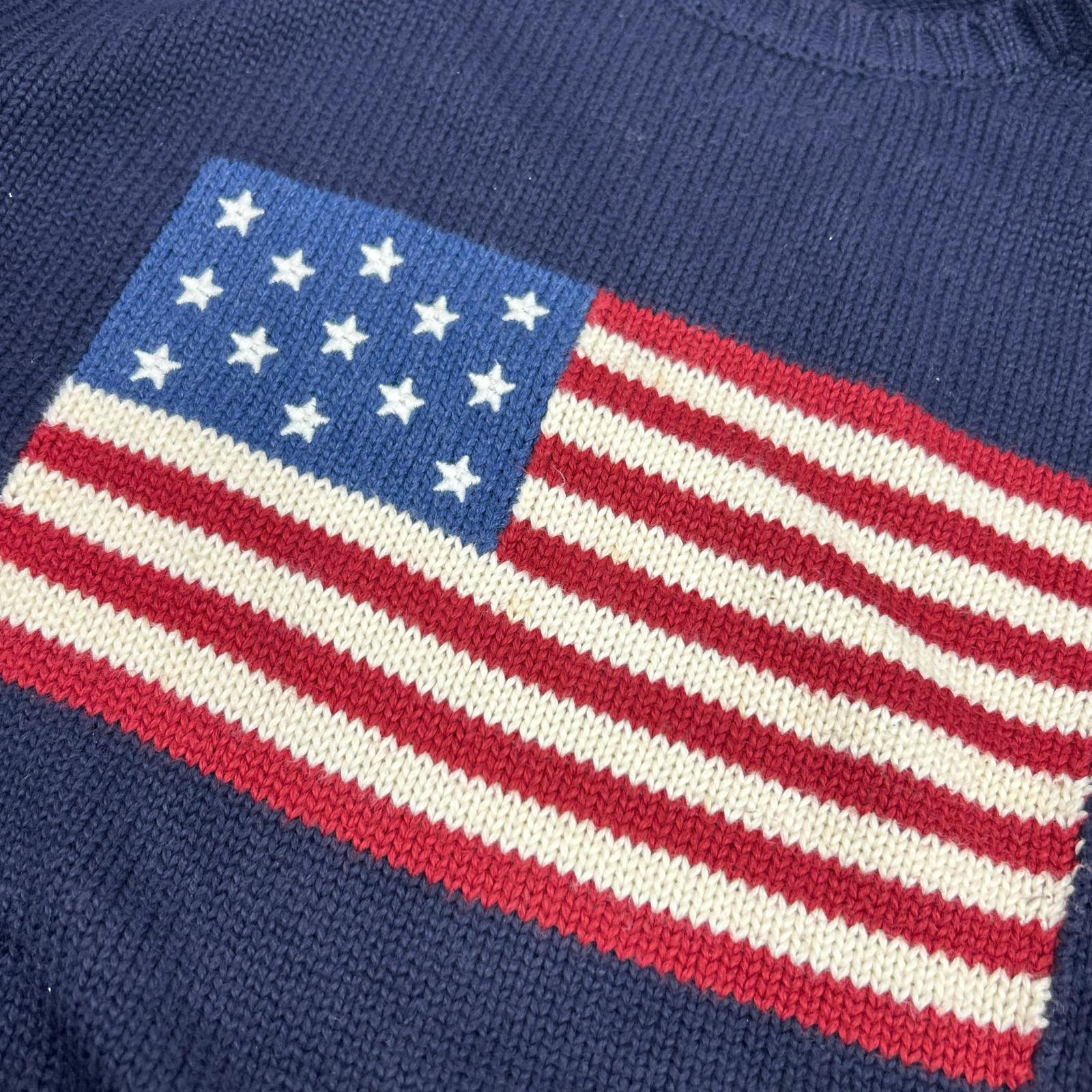 POLO RALPH LAUREN 保罗拉夫劳伦 海军蓝 经典国旗针织上衣