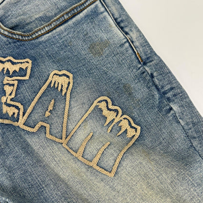 ICECREAM Ice Cream 401-8100 Blue Distressed Denim Pants Bottoms
