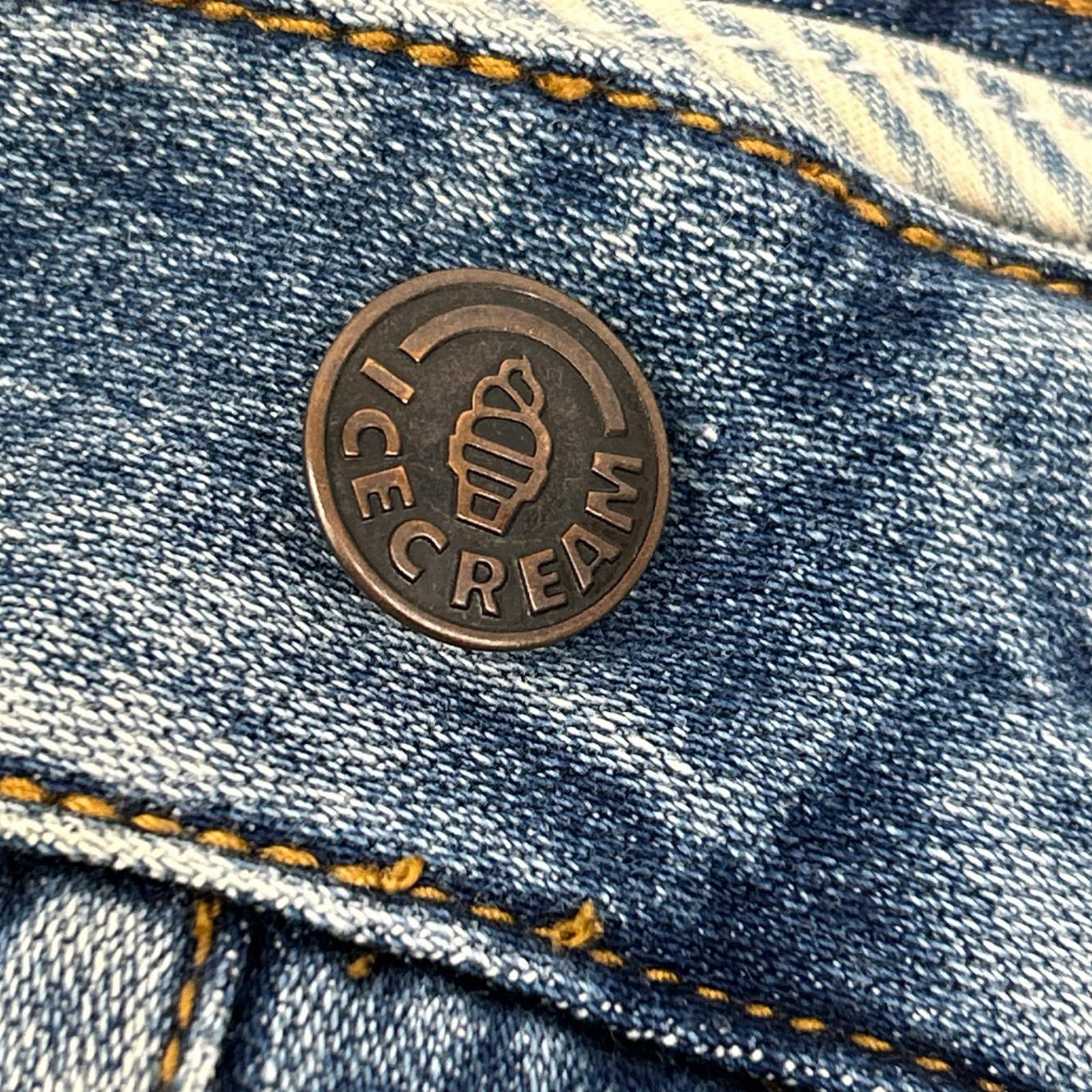 ICECREAM Ice Cream 401-8100 Blue Distressed Denim Pants Bottoms