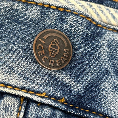 ICECREAM Ice Cream 401-8100 Blue Distressed Denim Pants Bottoms