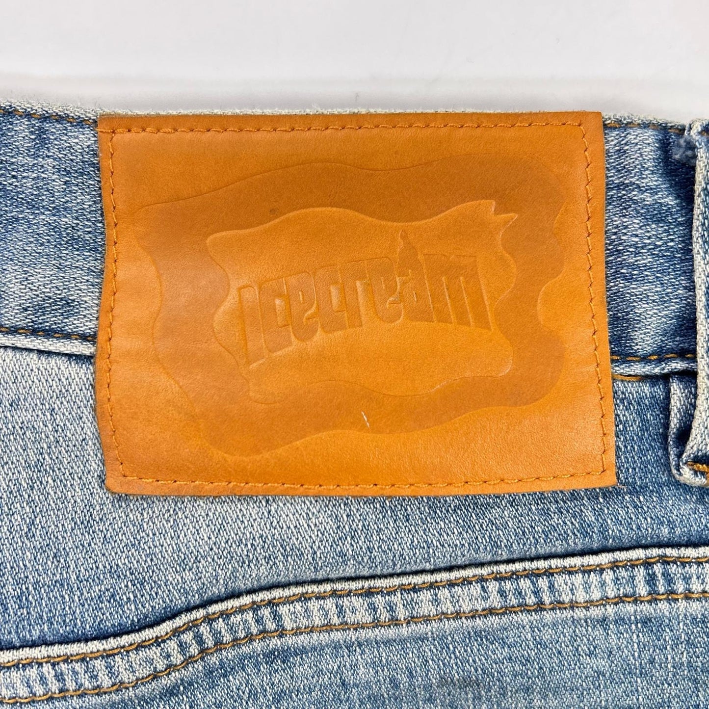 ICECREAM Ice Cream 401-8100 Blue Distressed Denim Pants Bottoms